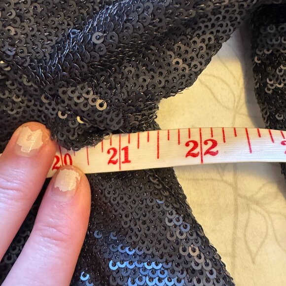 NWOT - GAP Three-Quarter Sleeve Sequin Top - L - True Black - Picture 4 of 6